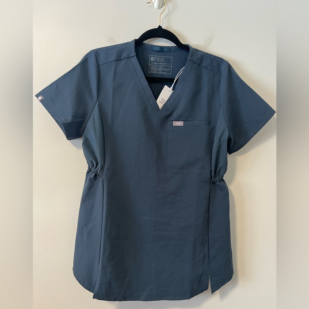 FIGS Women's Scrub Top in Slate Blue